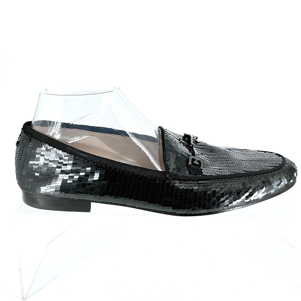 Sam Edelman Size 9 Glam‎ Black Sequin Bit Loafers Womens Loraine Flats Arya